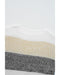 Gray Stripe Colorblock Bubble Sleeve Drop Shoulder Sweater Dress - L