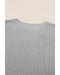 Gray Short Sleeve Side Slit Oversized Sweater - M