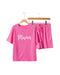Rose Red Waffle mama Embroidered Tee and Drawstring Shorts - S