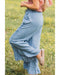Myosotis Light Wash Raw Hem Ruffled Wide Leg Jeans - 12 US