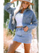Wild Wind Washed Oversize Pocketed Denim Jacket - XL