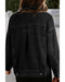 Black Washed Oversize Pocketed Denim Jacket - L