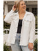 Beige Plus Size Textured Flap Pockets Jacket - 3X
