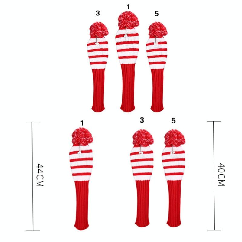 Set of 3 Knitted Golf Club Covers - Red