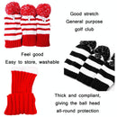 Set of 3 Knitted Golf Club Covers - Red