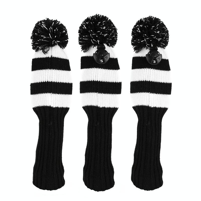 Set of 3 Knitted Golf Club Covers - Red