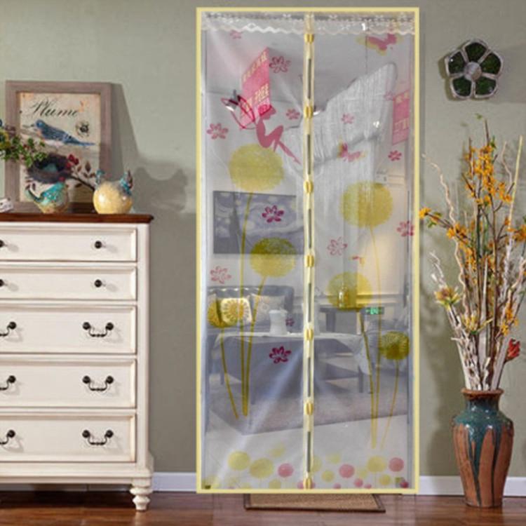 90x210cm Magnetic Summer Mosquito Screen Door Curtain - Beige
