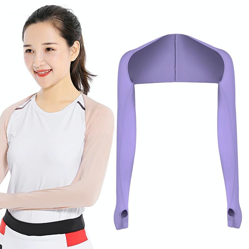 Sun Protection Golf Shawl Sleeves for Outdoor Sports and Cycling - White