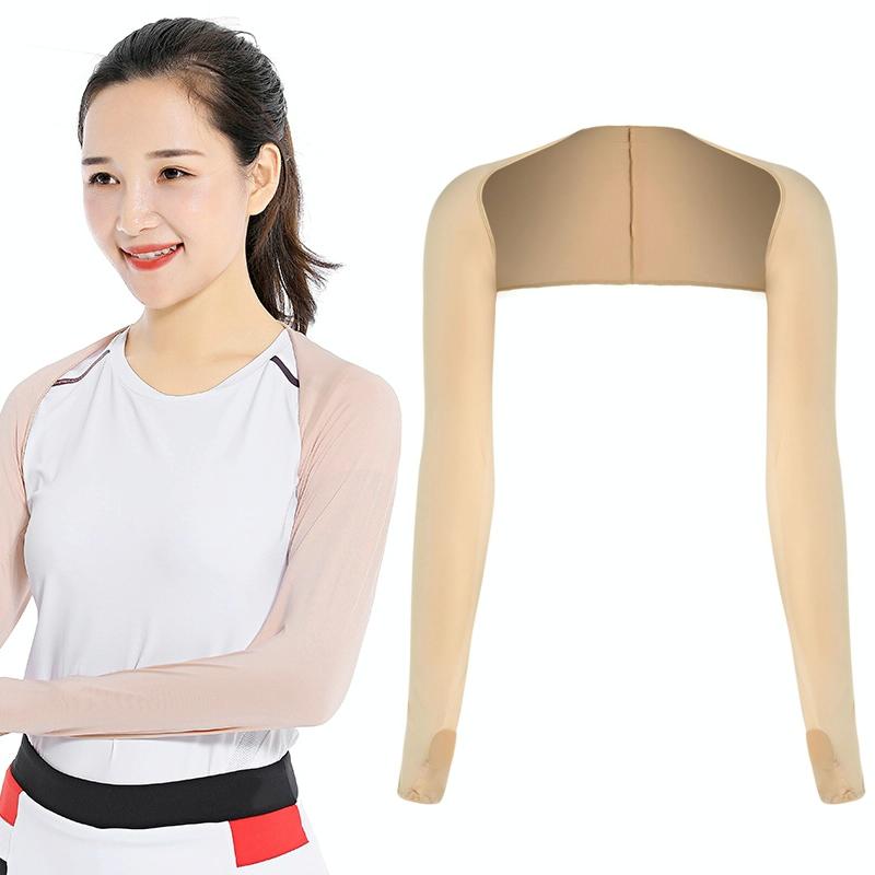 Sun Protection Golf Shawl Sleeves for Outdoor Sports and Cycling - White