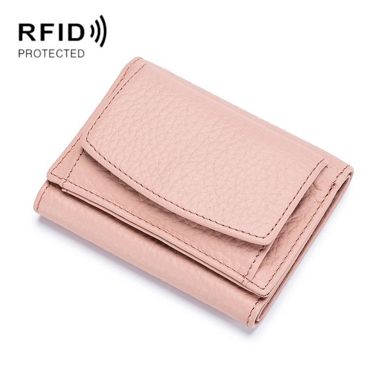Compact Rfid Leather Coin Purse Wallet - Secure & Stylish - Lemon Yellow