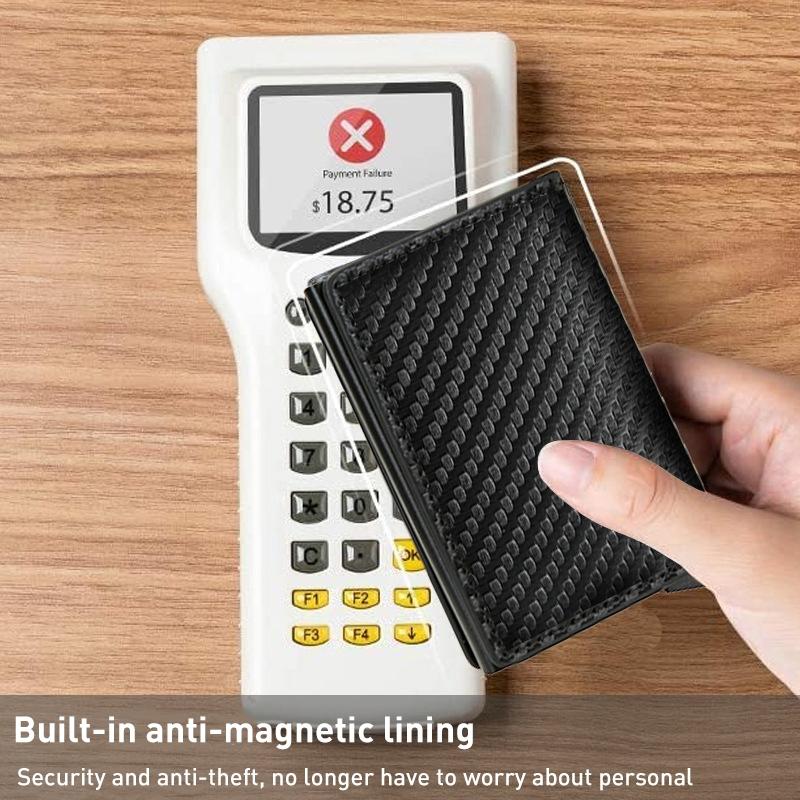 Carbon Fiber Rfid Wallet for Men - Black