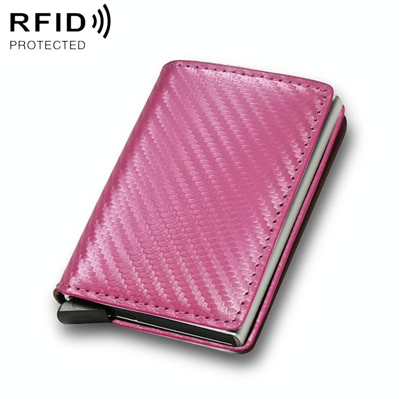 Carbon Fiber Rfid Wallet for Men - Coffee