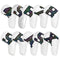 White covers with  Laser numbers, Premium PU Leather Golf Iron Headcover Set (10pcs) | Numbered 4-9, P, S, A, X | Protective Club Covers for Irons