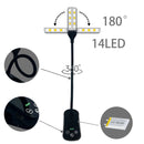Black Rechargeable Dual-Head Clip-On Book Light - Touch Control Reading Lamp with Eye Protection