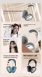 Blue Immersive 3D Audio Headphones - Wireless Over-Ear Comfort, Type-C Charging