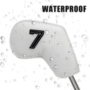 Red Golf Iron Head Covers Set of 10 - Waterproof PU Leather Club Protectors with Embroidered Numbers (3-9, P, A, S)