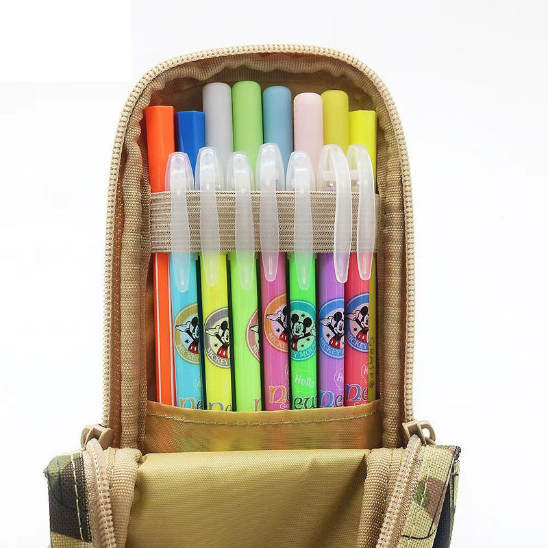 Camouflage Car Shaped Pencil Case - Large Capacity Stationery Organizer Pouch (Jungle camouflage)