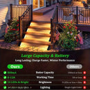 1 Piece White Bright 14-LED Solar Powered Step Lights - Automatic Outdoor Waterproof Illumination for Stairs, Deck, Pathway & Garden (Warm White)