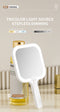 Light Yellow Square Portable Handheld LED Makeup Mirror - USB-C Rechargeable with 3 Color Light Modes for On-The-Go Touch-Ups