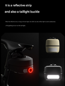 Black Compact Bike Saddle Bag - Quick-Release Water-Resistant Tail Pouch with Reflective Accents
