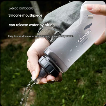 Green and White Ultra-Lightweight 350ml Soft Running Flask - BPA-Free Collapsible TPU Water Bottle for Hiking, Cycling & Outdoor Sports