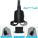 Black Compact Waterproof Sling Bag - Unisex Mini Crossbody Chest Pack with Adjustable Reversible Strap