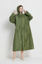 Size M Green Women's Chic Lightweight Waterproof Raincoat - Long Hooded Packable Rain Jacket with Pouch