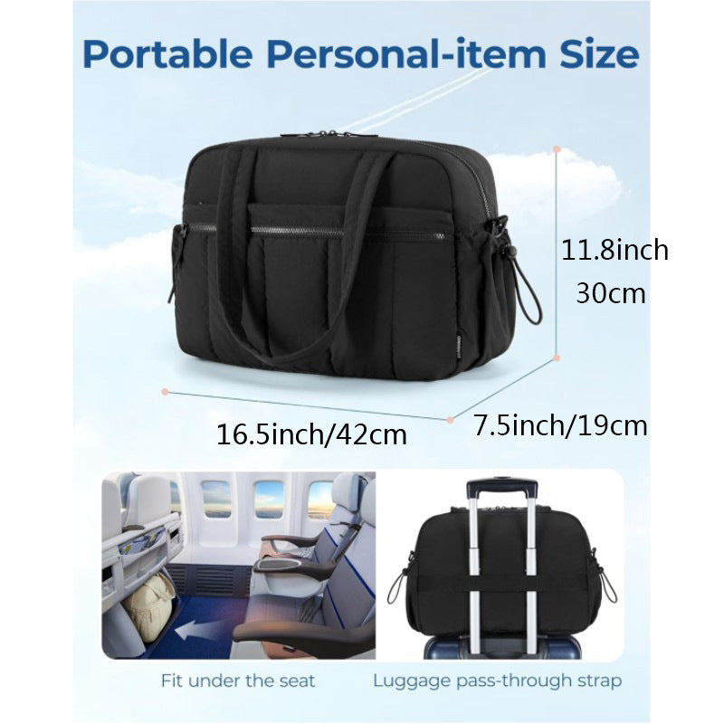 Black Spacious Travel Duffel Bag - Large Capacity Sports & Fitness Tote with Toiletry Bag, Compartments & Single Shoulder Strap
