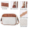 Double Zipper Black White Brown Chic Quilted Crossbody Bag - Vintage PU Leather Shoulder Purse with Adjustable Strap