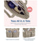 Beige Women's Multi-Pocket Tote Bag - Large Quilted Travel Handbag for Work, Gym, and More