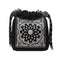 Chic Drawstring Bucket Bag with Intricate Print - Adjustable Rope Strap, Lightweight Fabric(Black)