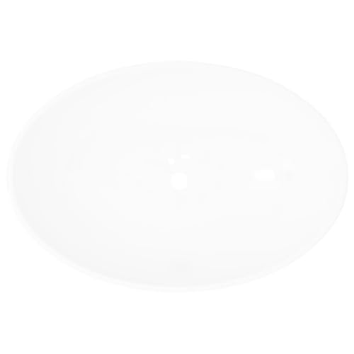 vidaXL Oval Ceramic Basin in White | Elegant High-Gloss Finish | Modern Artistic Design for Bathrooms and Powder Rooms