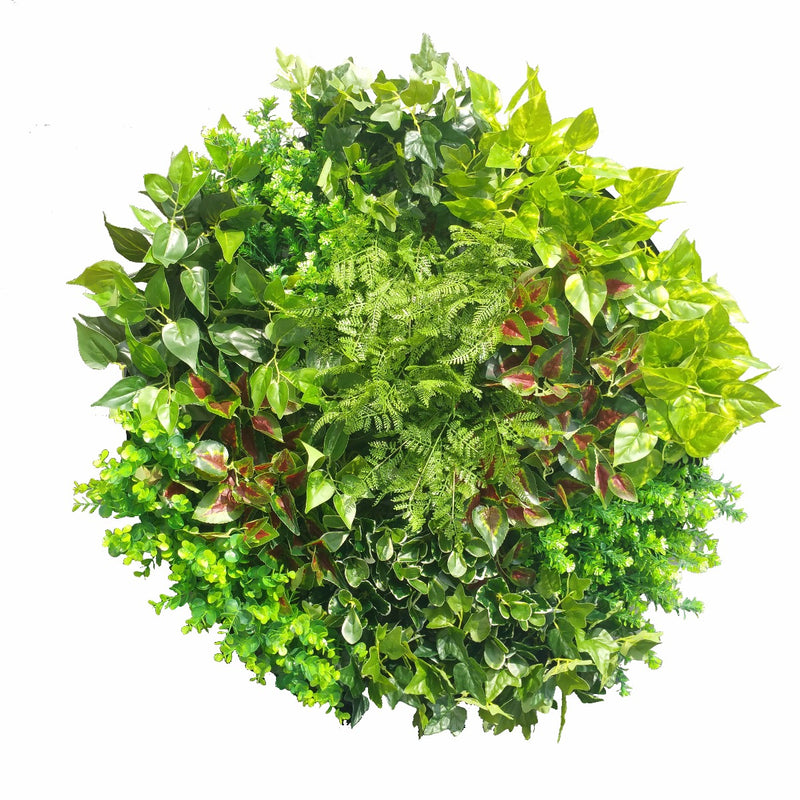 Artificial Green Wall Disk Art 80cm - Mixed Fern