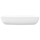 "vidaXL Luxury Rectangular Bathroom Ceramic Basin Sink in Glossy White - Modern Design - Artistic and Easy Cleaning - 71 x 39 cm"