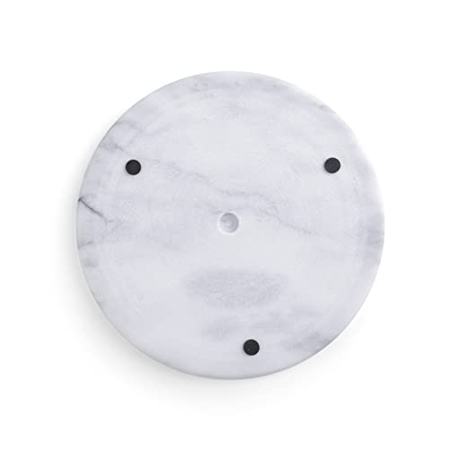Peohud Marble Cheese Pastry Board, 8" Marble Trivet Cutting Board, Round Dessert Serving Platter for Cake, Fruit, Snacks, Kitchen, Party