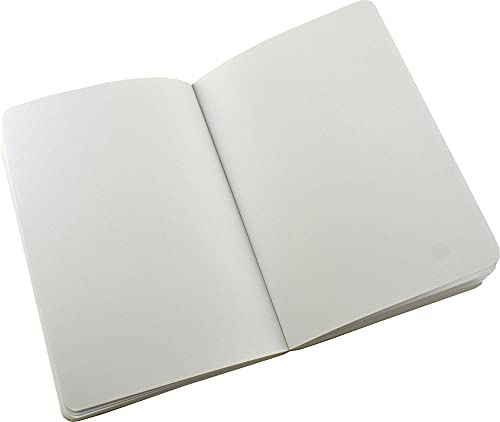 Zequenz Classic 360 Soft Cover Notebook, Soft Bound Journal, Medium, 5" x 7", 140 sheets / 280 pages, Blank, Plain, thick paper (black)