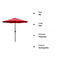 (Red) - Sunnyglade 2.7m Patio Umbrella Outdoor Table Umbrella with 8 Sturdy Ribs (Red)