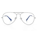 Classic Clear Aviator Glasses for Men Women, Metal Frame Blue Light Blocking Lens Eyeglasses, 04silver, lenswidth