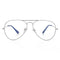 Classic Clear Aviator Glasses for Men Women, Metal Frame Blue Light Blocking Lens Eyeglasses, 04silver, lenswidth