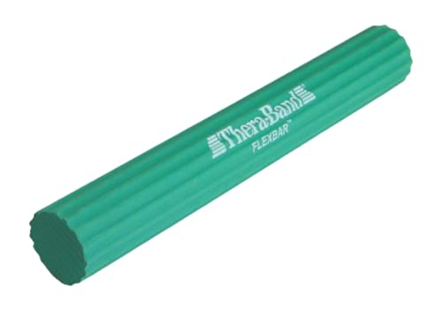 TheraBand FlexBar, Tennis Elbow Therapy Bar, Relieve Tendonitis Pain & Improve Grip Strength, Resistance Bar for Golfers Elbow & Tendonitis, Green, Medium, Intermediate