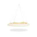 Hangout Pod Free-Hanging Transportable Circular Family Hammock Bed/Hanging Chair/Porch Swing for Garden, Deck, Lawn, Patio and Camping. Cream & White