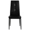 vidaXL Set of 6 Dining Chairs - Chic Black Faux Leather Upholstery with Crystal Embellishment and Wooden Frame