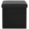 "vidaXL Folding Storage Stool - Black Faux Leather Upholstery, Comfortable Seat with Hidden Storage Space, Ideal for Living Room & Bedroom"