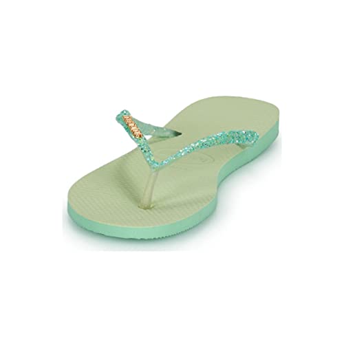 Havaianas Women's Slim Glitter Flourish Flip-Flop, Glitter Flourish, 7/8 US