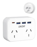 LENCENT AU/NZ to US Plug Adapter with 2 Outlets 4 USB Charger, American Outlet Adapter, Grounded America Travel Adapter for USA Mexico Canada Thailand Peru Philippines Taiwan Vietnam (Type B)