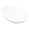 vidaXL Oval Ceramic Basin in White | Elegant High-Gloss Finish | Modern Artistic Design for Bathrooms and Powder Rooms