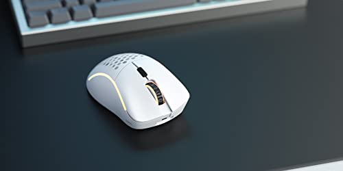 Model D Wireless Minus White Gaming Mouse - White Wireless Gaming Mouse - Wireless Mouse Gaming - Ultralight Mouse - White Ergonomic Mouse - Gaming Mouse Honeycomb - PC Accessories (Matte White Mouse)