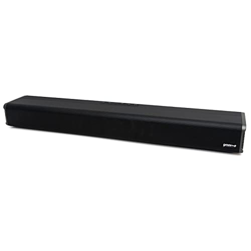 groov-e Bluetooth Sound Bar with 110 Watts of Power and Super Bass | 2.2 Channel Speakers | Remote and Button Control | Bluetooth, Optical, USB & AUX Playback | Black