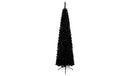 SHATCHI 4Ft-8Ft Artificial Flocked Slim Christmas Pencil Tree Holiday Home Decorations with Pointed Tips and Metal Stand (Snow Black/White/Frosty Green), 4ft