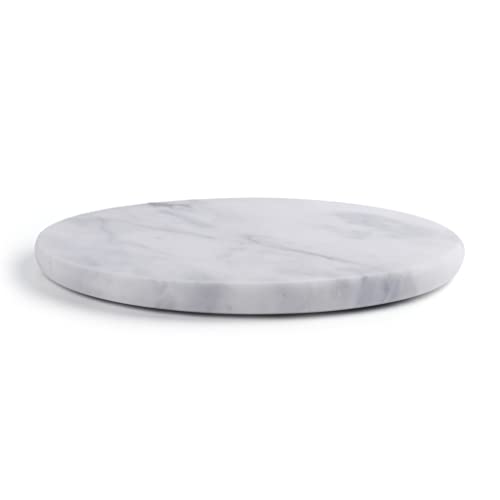 Peohud Marble Cheese Pastry Board, 8" Marble Trivet Cutting Board, Round Dessert Serving Platter for Cake, Fruit, Snacks, Kitchen, Party
